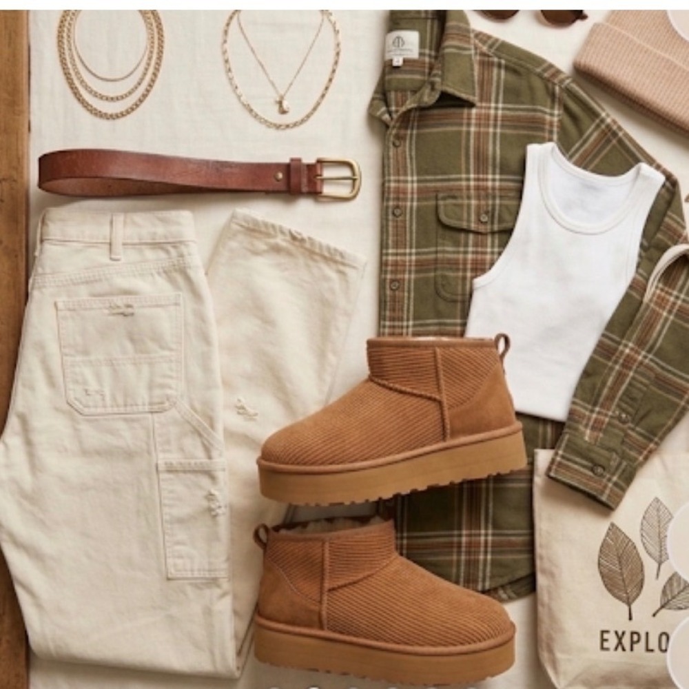 Dirty Laundry 🤎Corduroy Platform Mini Boots - Chestnut Brown - Size 8